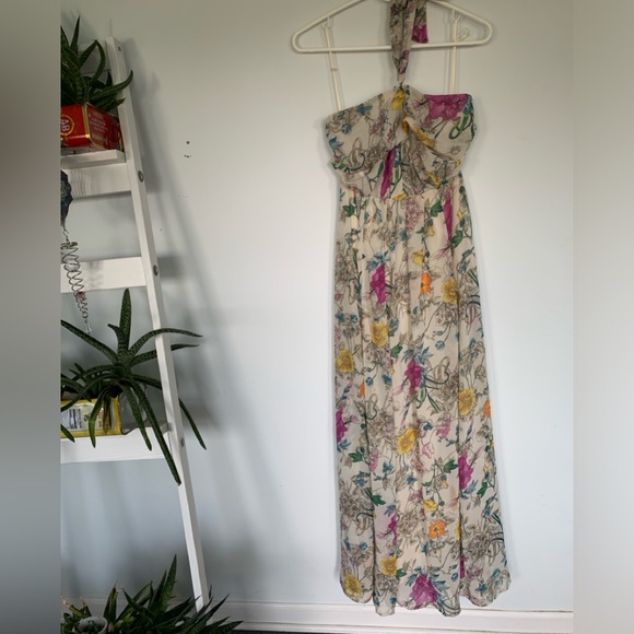 H&M | Dresses | Hm Floral Halter Maxi Dress Size 6 | Poshmark